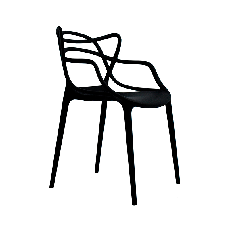 SILLA CON RESPALDO MODELO 606P COLOR NEGRO | 252-606P-N