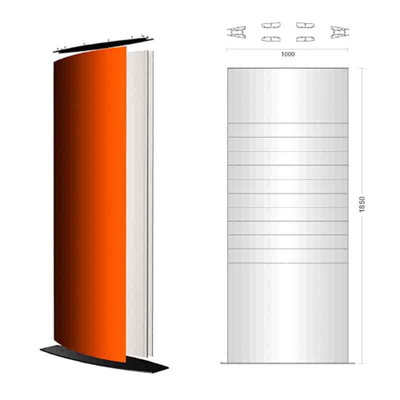 MONOLITO GRUESO CURVO K1000 1000 X 1850 MM. | 315A-700