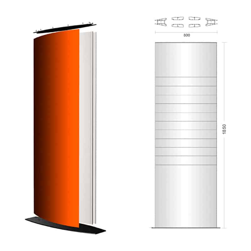 MONOLITO GRUESO CURVO K800 800 X 1850 MM. | 315A-500