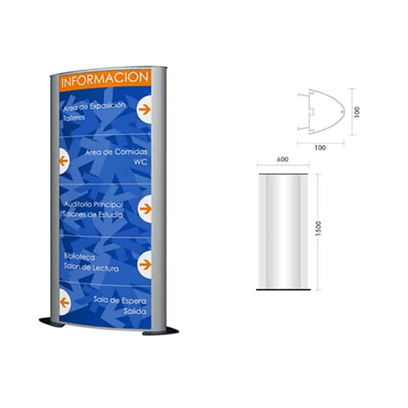 TÓTEM HY100 CURVO 600 X 1500 MM. | 318A-200