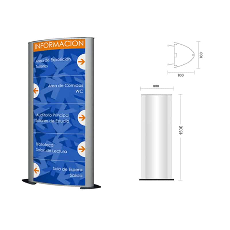 TÓTEM HY100 CURVO 800 X 1500 MM. | 318A-500
