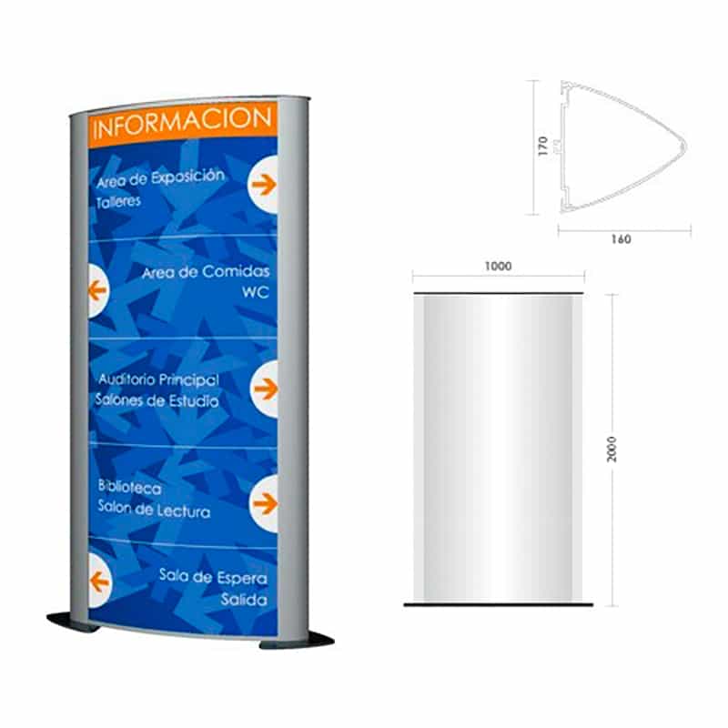 TÓTEM HY160 CURVO 1000 X 2000 MM. | 318B-200
