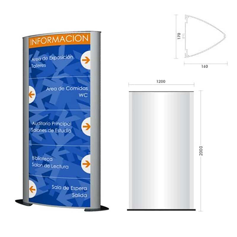 TÓTEM HY160 CURVO 1200 X 2000 MM. | 318B-250
