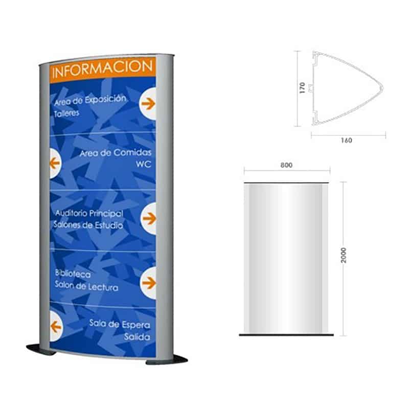 TÓTEM HY160 CURVO 800 X 2000 MM. | 318B-150