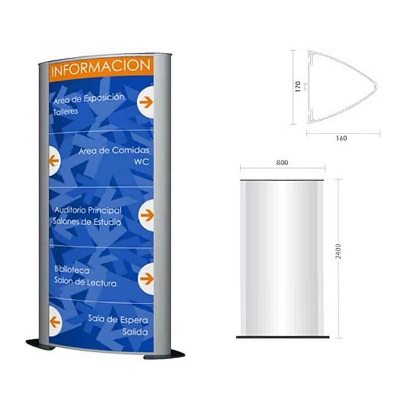 TÓTEM HY160 CURVO 800 X 2400 MM. | 318B-180