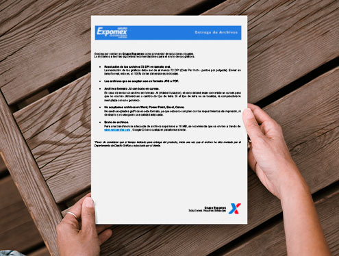 Especificaciones para impresión